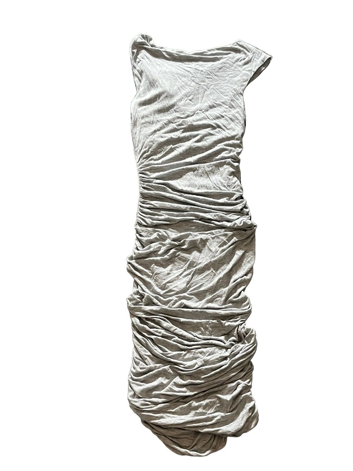 light grey asymmetric maxi dress