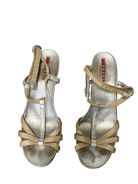 prada vintage wedge sandal heels