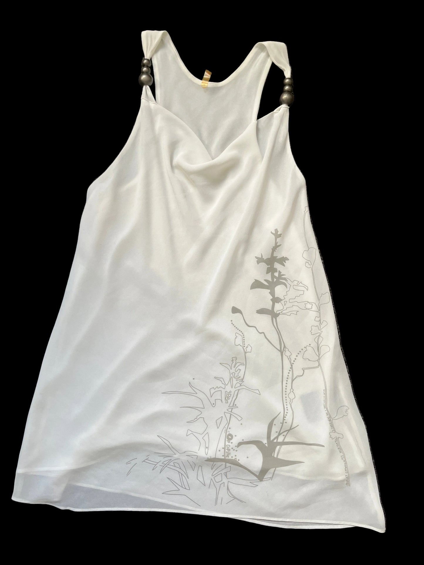 cop copine white cowl neck camisole