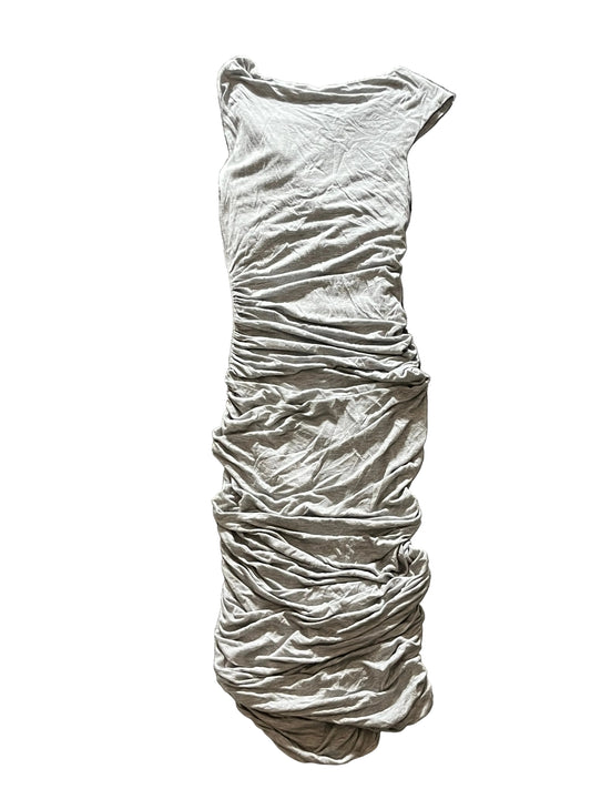 light grey asymmetric maxi dress