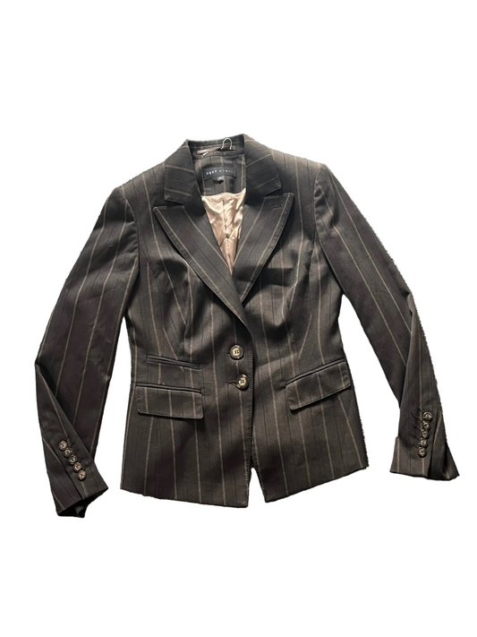 pinstripe chocolate brown blazer