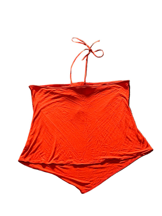 orange halterneck top with sequin embellishment