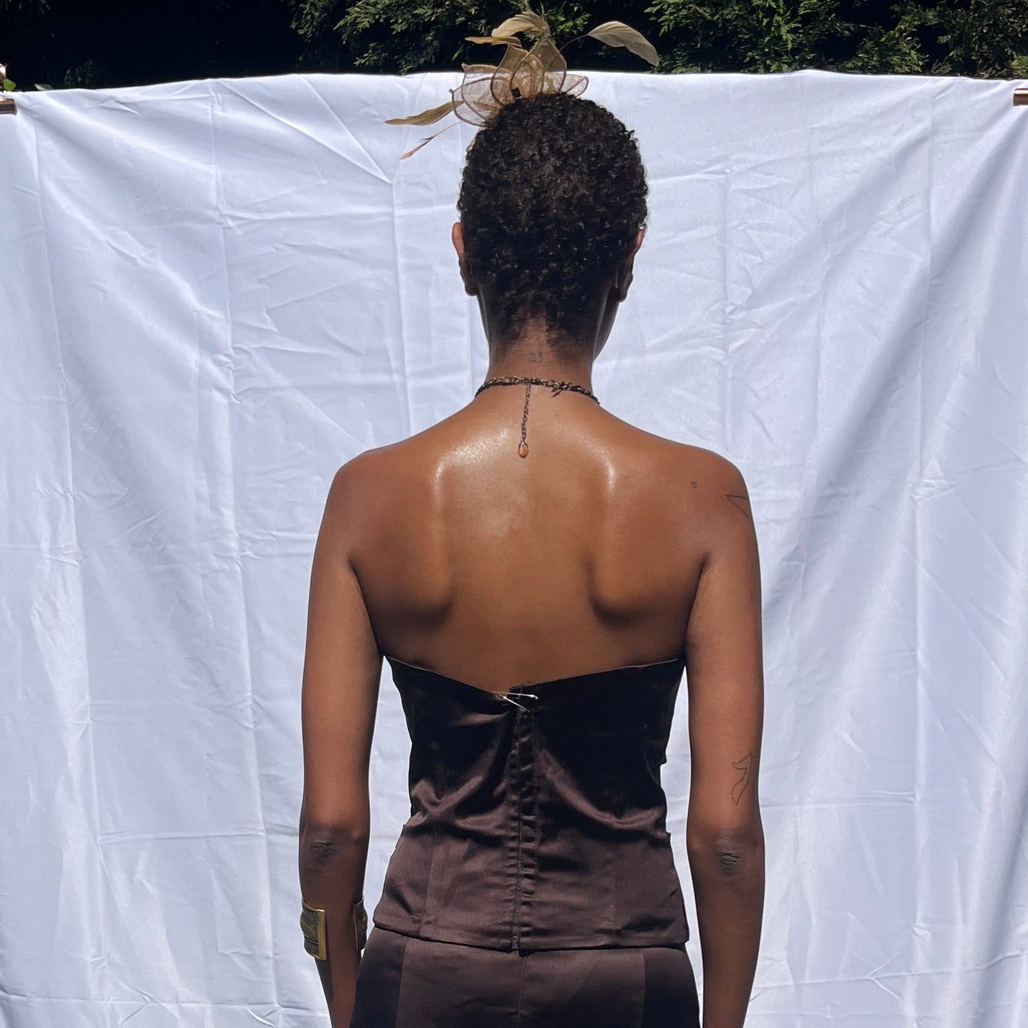 vintage dark brown corset