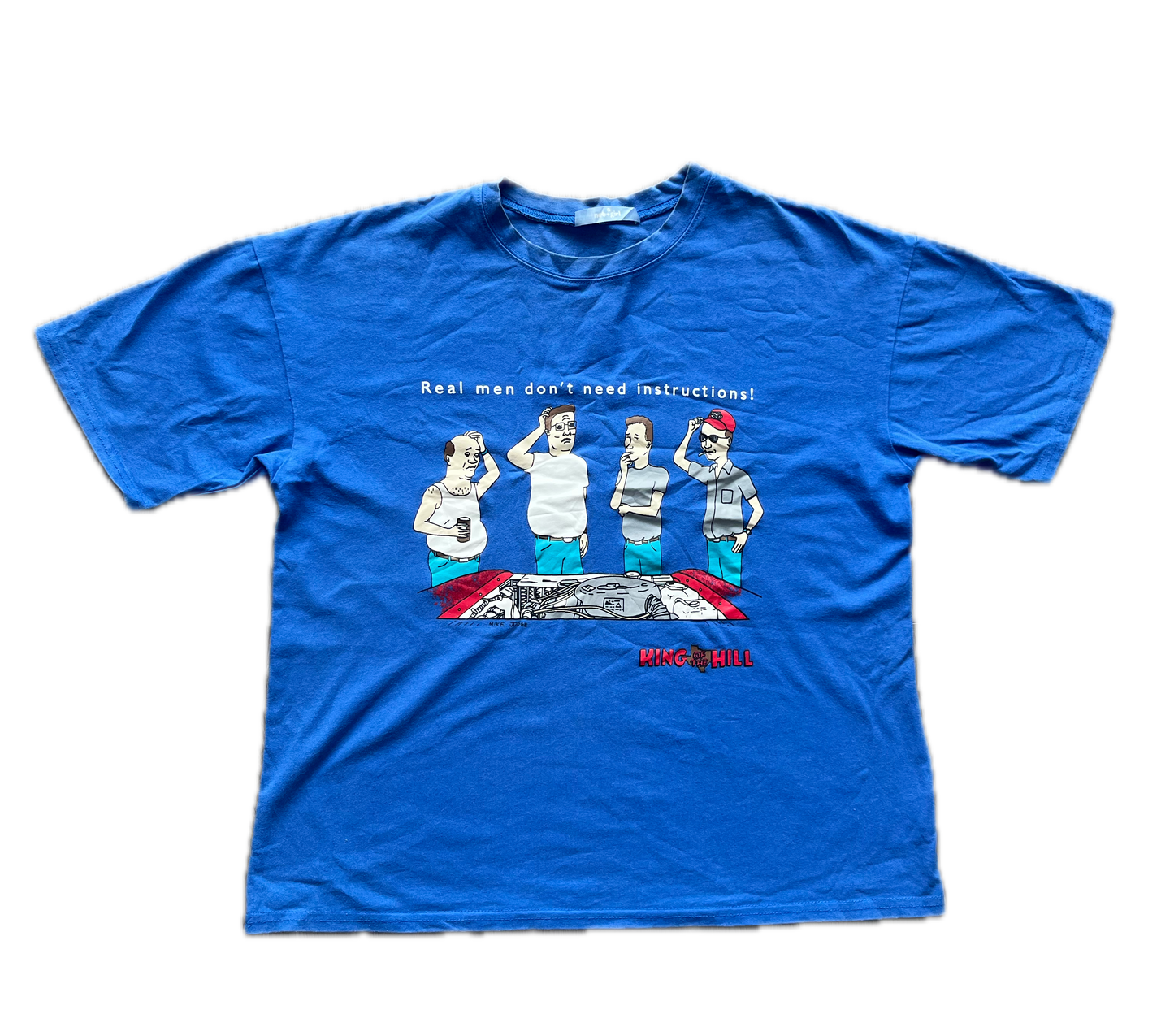 king of the hill 1998 vintage blue t-shirt