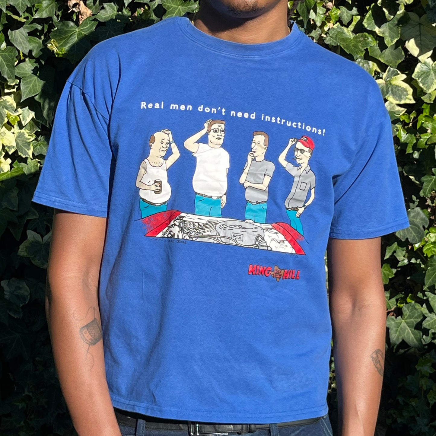 king of the hill 1998 vintage blue t-shirt