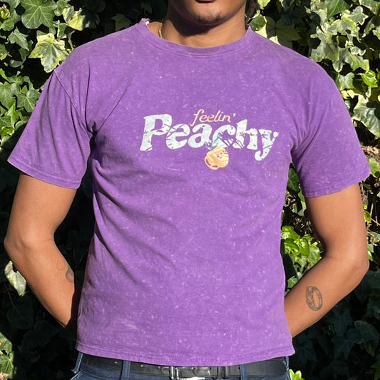 feelin' peachy vintage graphic purple t-shirt