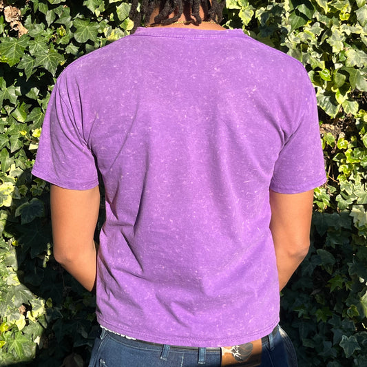 feelin' peachy vintage graphic purple t-shirt