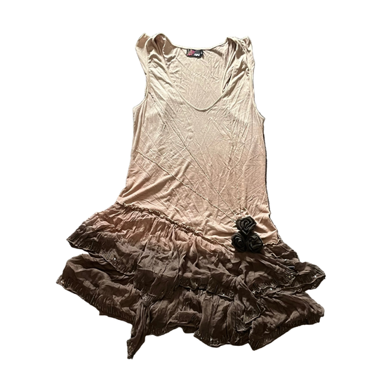 avant garde gradient midi dress