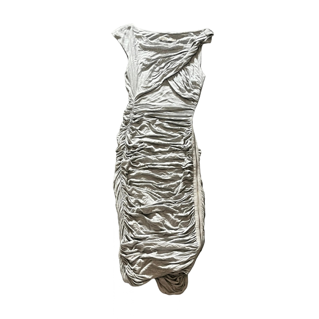 light grey asymmetric maxi dress