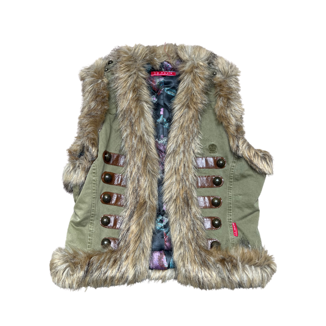 vintage 10-feet faux fur cropped gilet